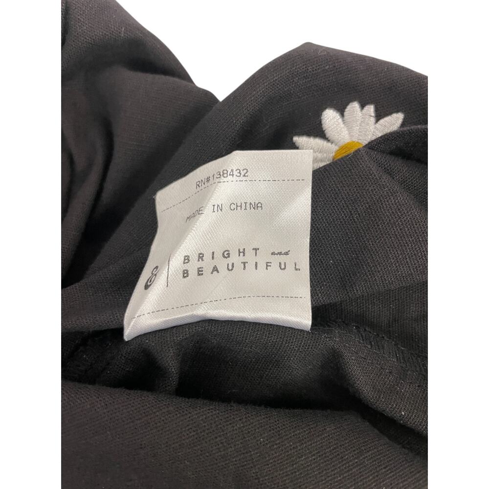 Bright And Beautiful Sleeveless Dress Womens Size 2 Black Embroidered Back Zip - Picture 4 of 9